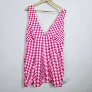ASOS Gingham Barbie Pink mini Dress size 12 NEW cottagecore Festival Dopamine